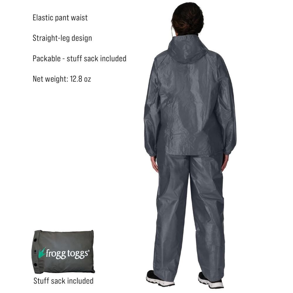 FROGG TOGGS L UltraLite2 Rain Suit 2Layer Waterproof Breathable Protective Black - Picture 9 of 10